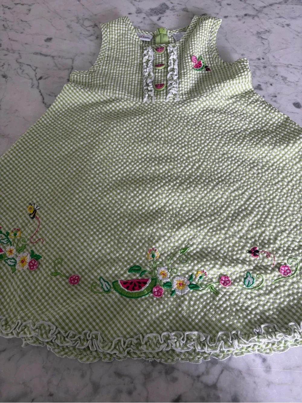 Vintage 00s Toddler Girls Seersucker Dress (4T)